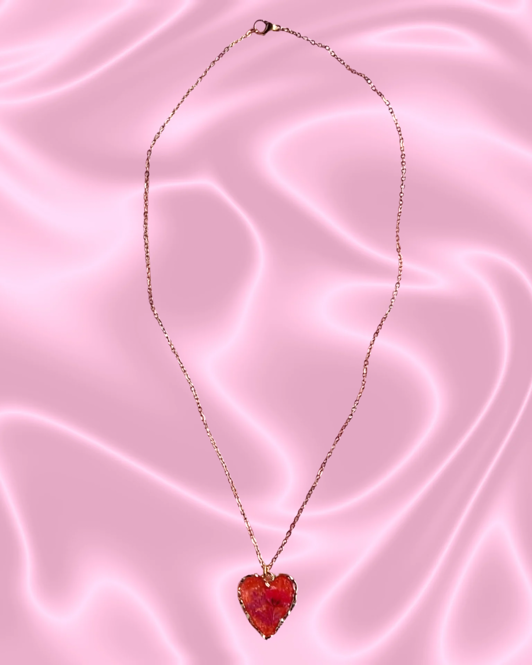 Strawberry Orange Juice Heart Necklace
