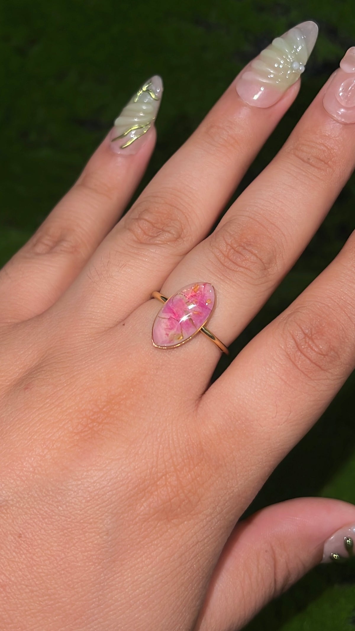 Fairy Trace Real Flower Ring