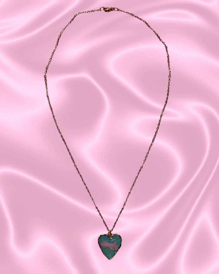Real Flower Heart Necklaces