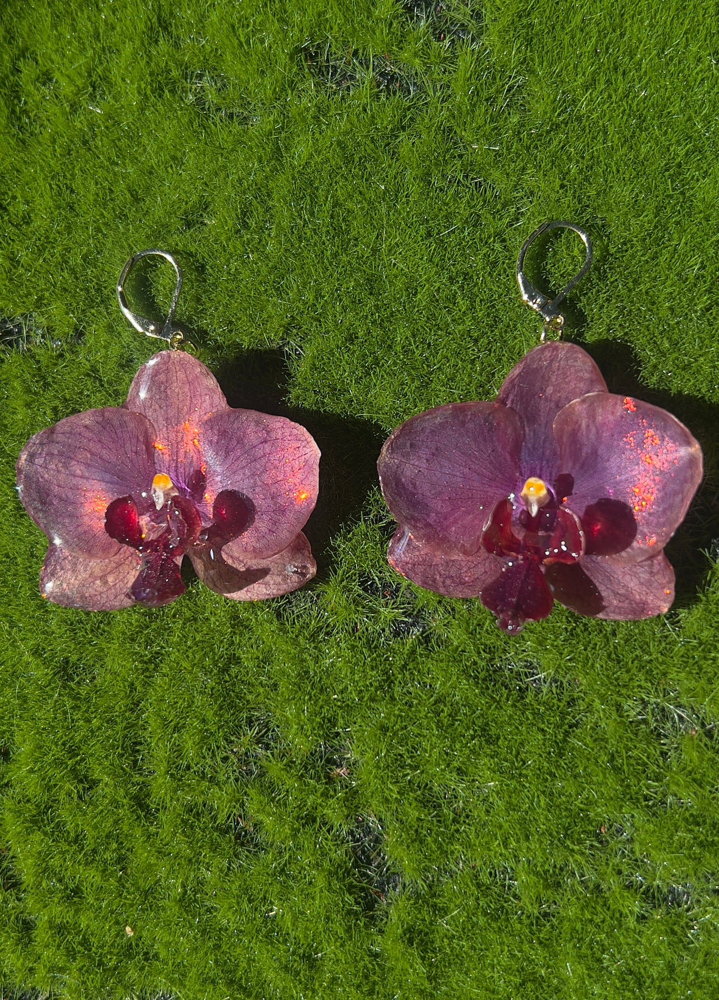 Heat Waves Real Orchid Earrings