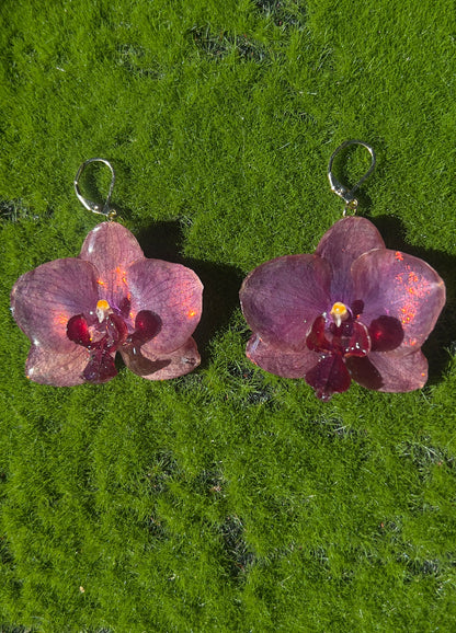 Heat Waves Real Orchid Earrings