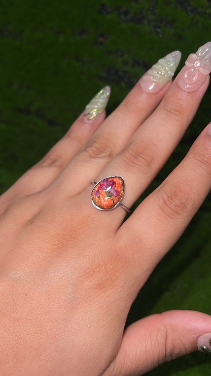 Bronze Flower Delight Real Flower Ring