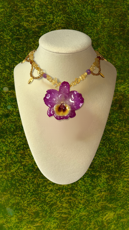 Bridal Shower Real Orchid Necklace