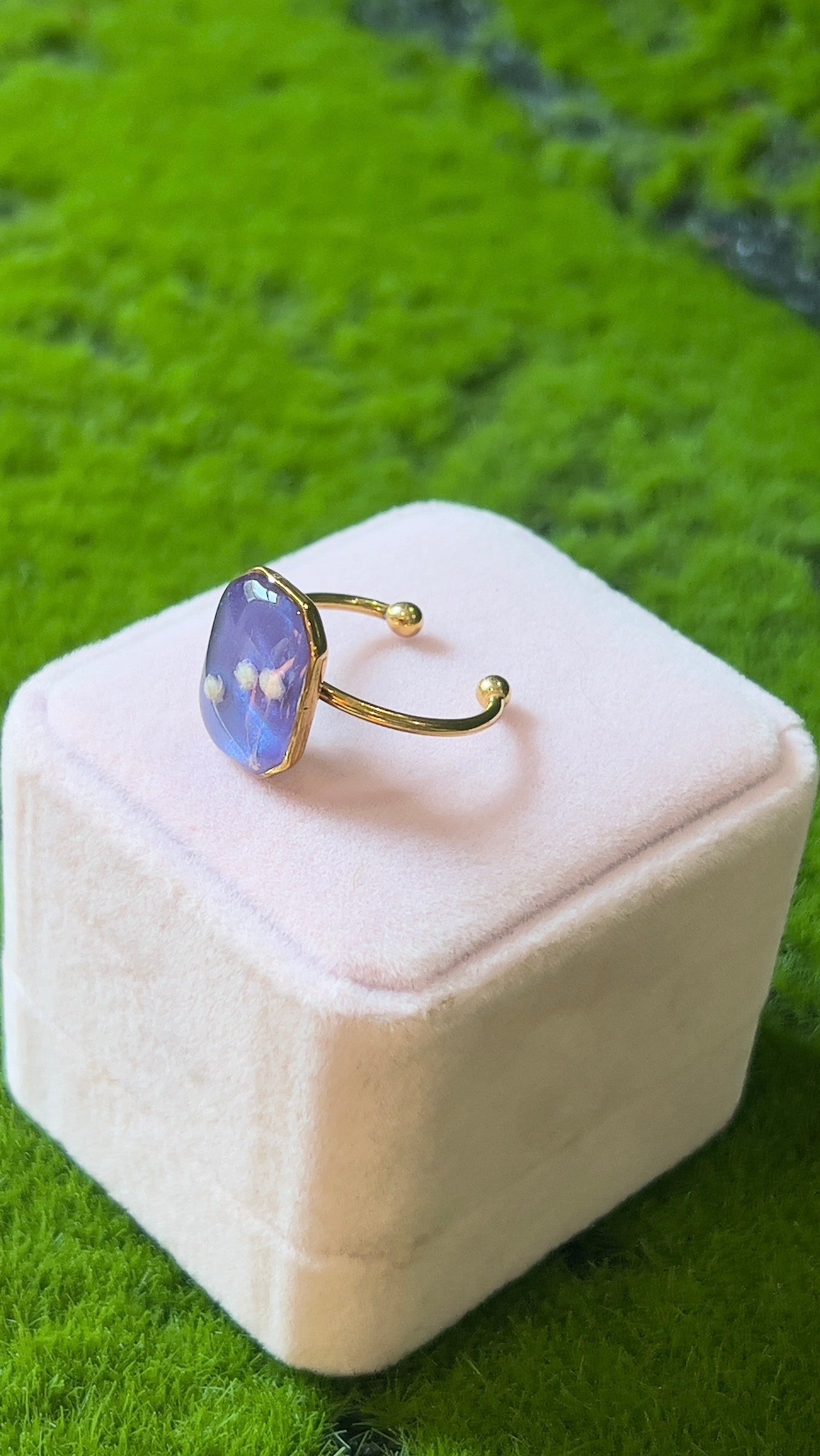 Flower in Space Real Flower Ring