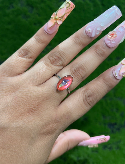 Glitz and Glam Real Flower Ring
