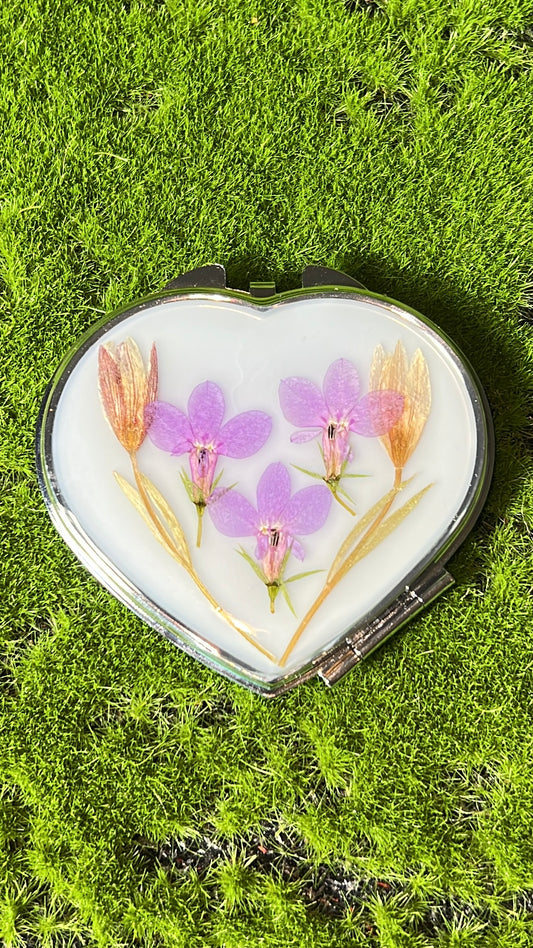Lily in the Fields Real Flower Compact Mirror