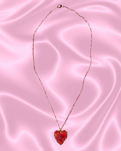 Strawberry Orange Juice Heart Necklace