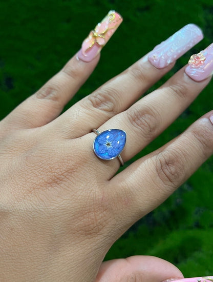 Missing You Real Flower Ring