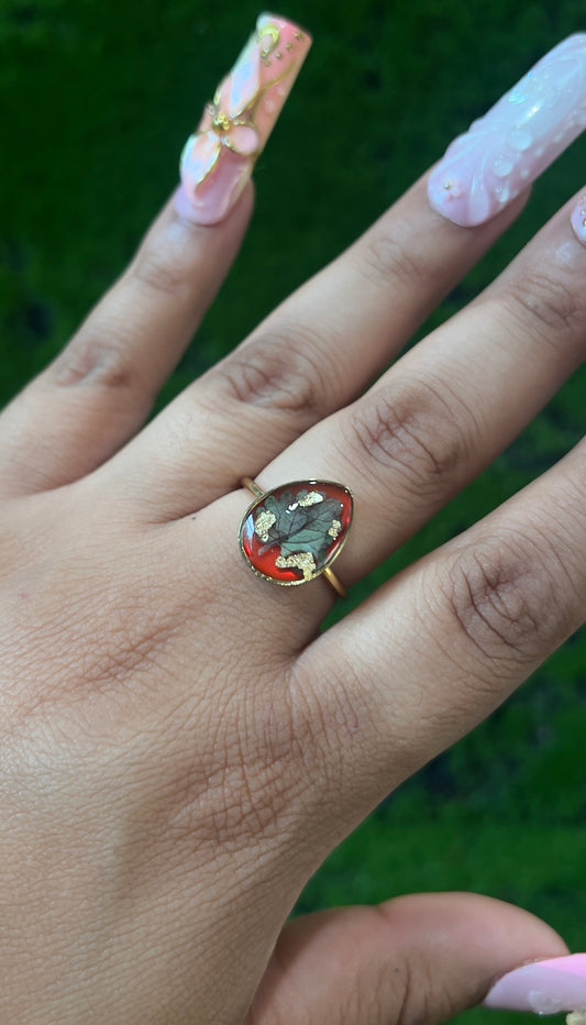 Plant Lover Real Leaf Ring