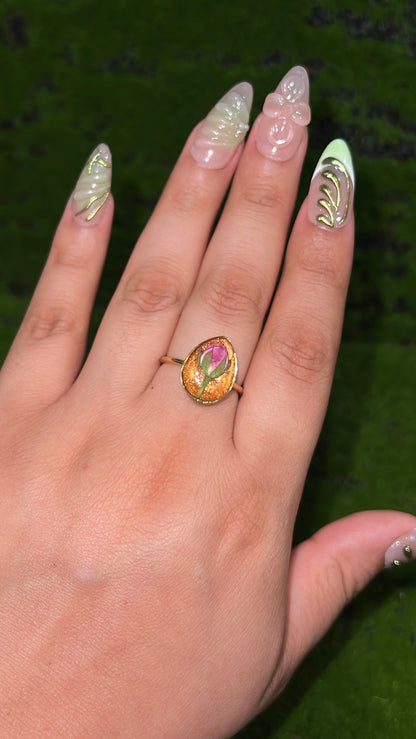Fall Princess Real Flower Ring