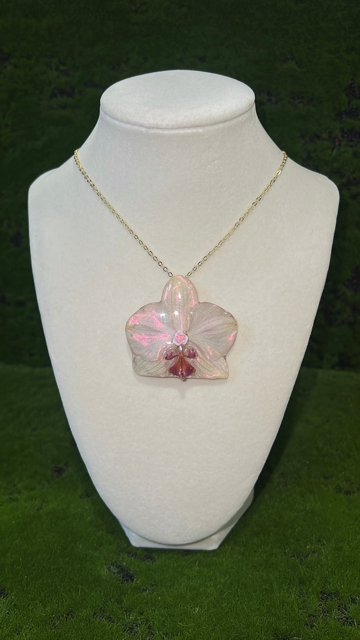 Orchid Rose Rays Real Orchid Necklace