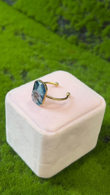Summer Sky Real Flower Ring