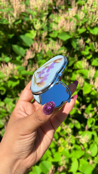 Lily in the Fields Real Flower Compact Mirror