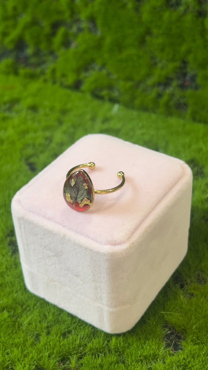 Plant Lover Real Leaf Ring