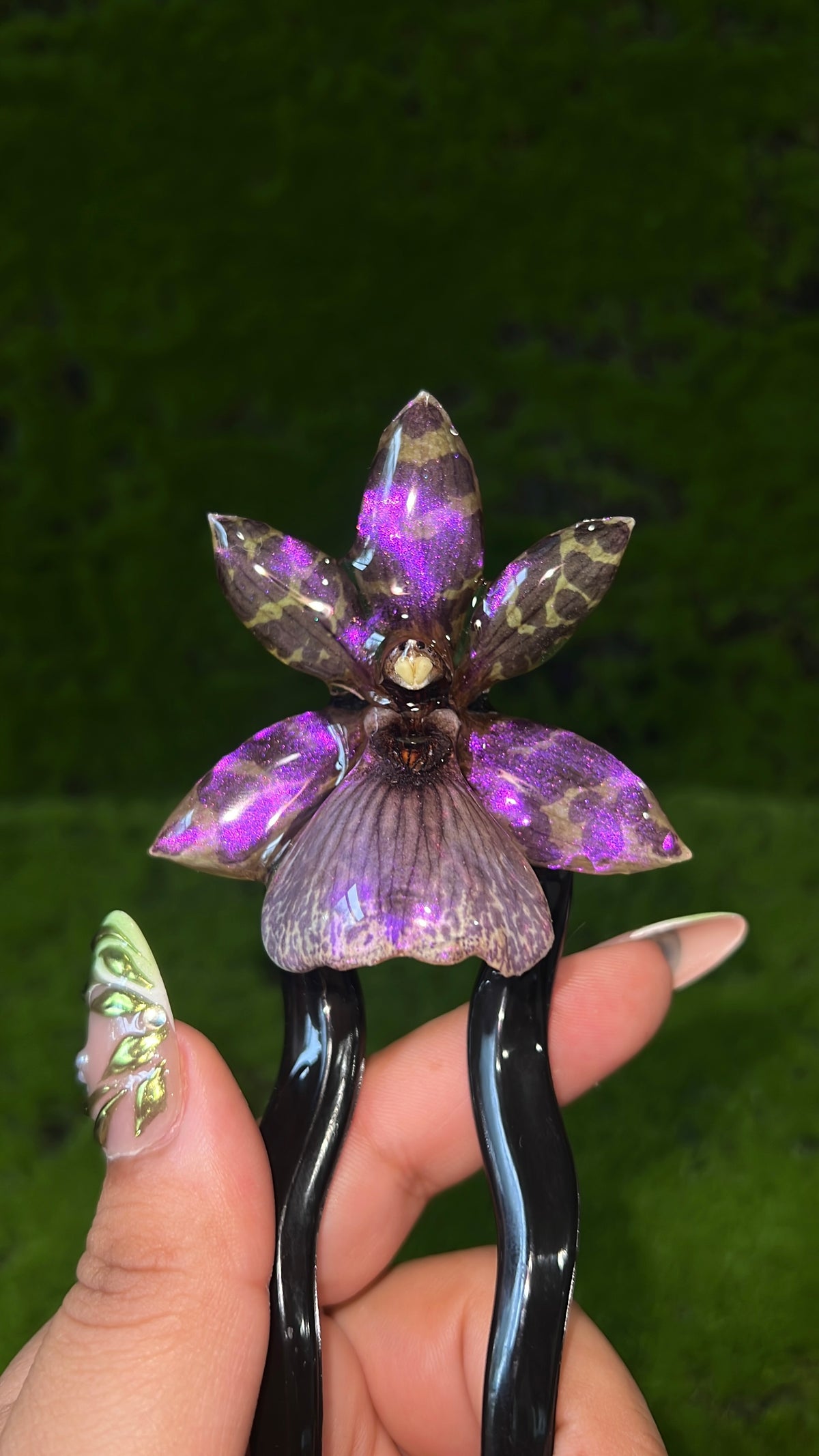 Out of this World Real Orchid Hair Pin