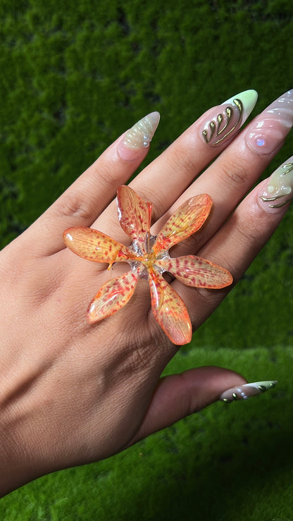 Fierce Real Leopard Lily Ring