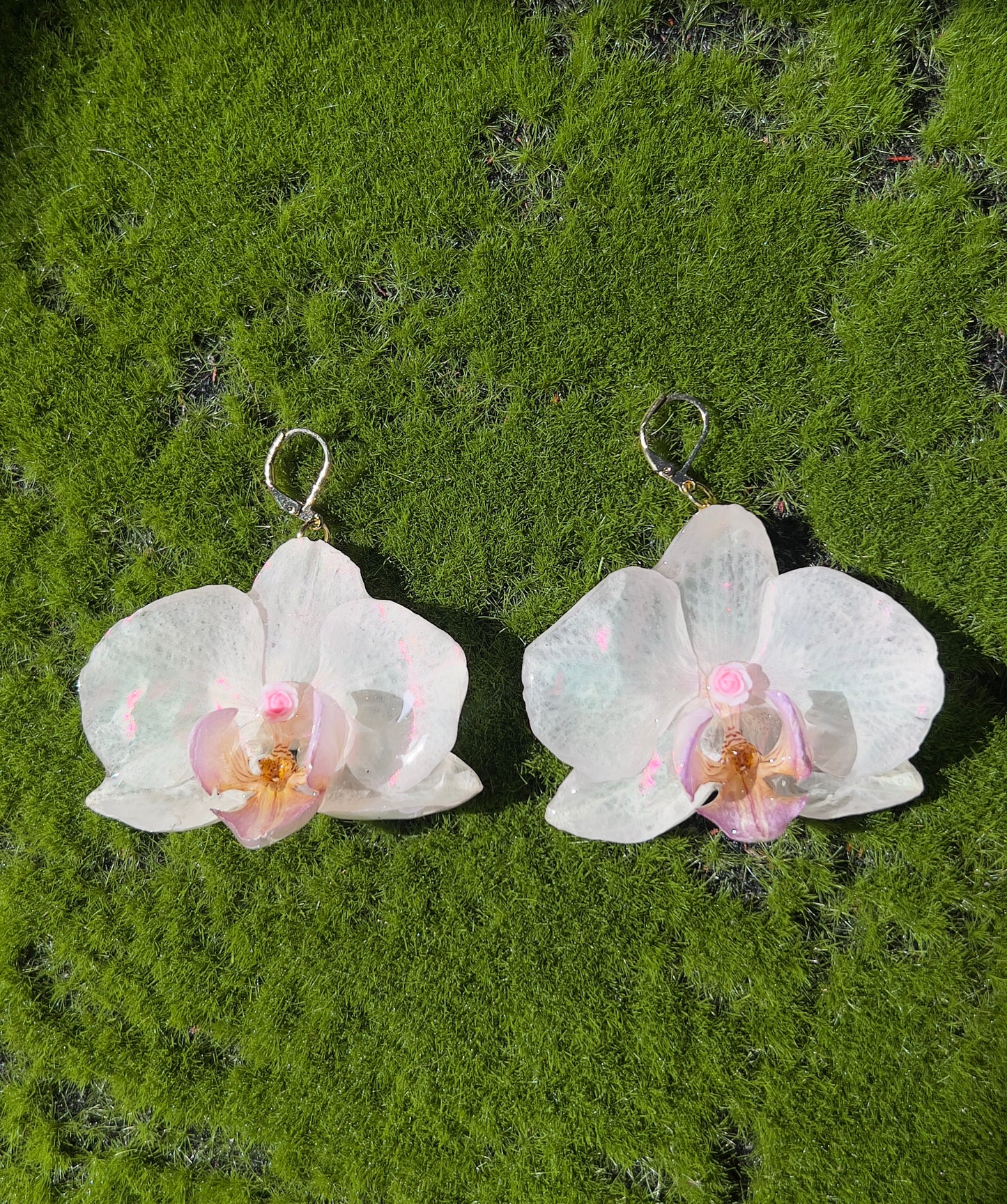 At the Altar Real Orchid Earrings