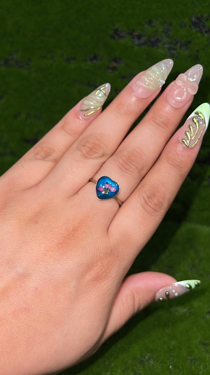 Feeling Blue Real Flower Ring