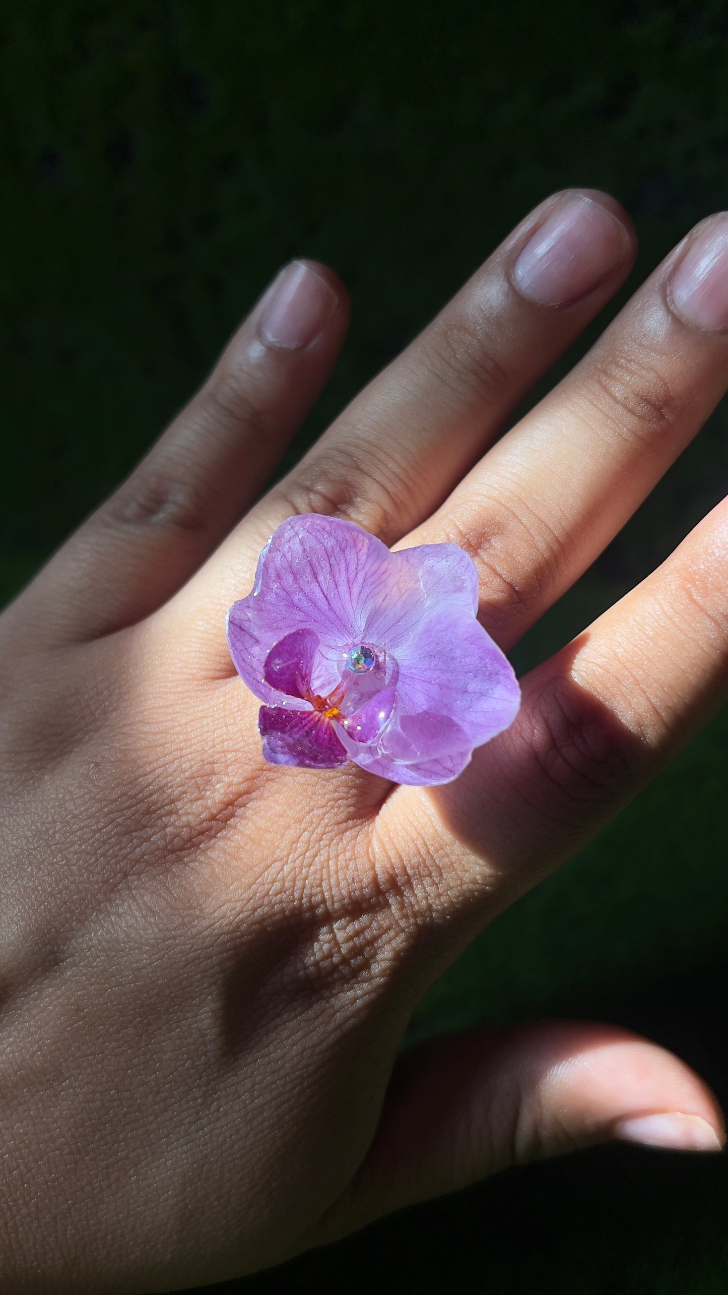 Uva Bombon Real Orchid Ring
