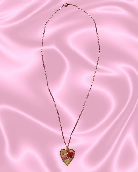 Strawberry Lemonade Heart Necklace