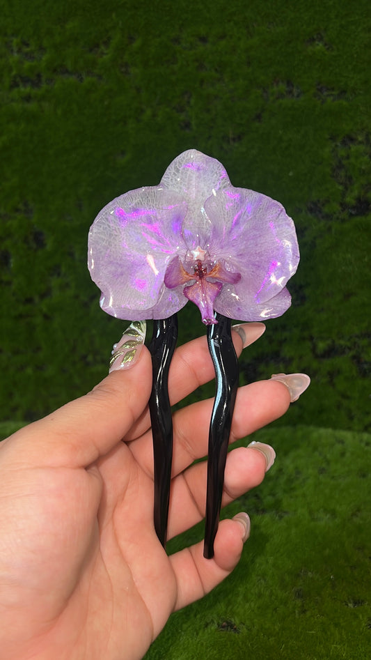 Starry Night Real Orchid Hair Pin