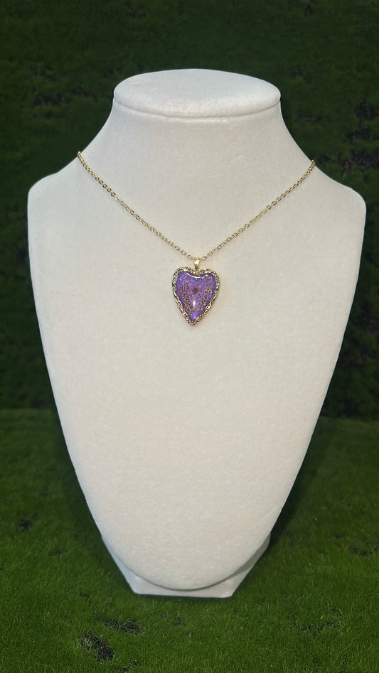 Flower Sorbet Real Flower Heart Necklace