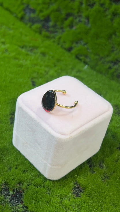 Dark Moonlight Real Leaf Ring