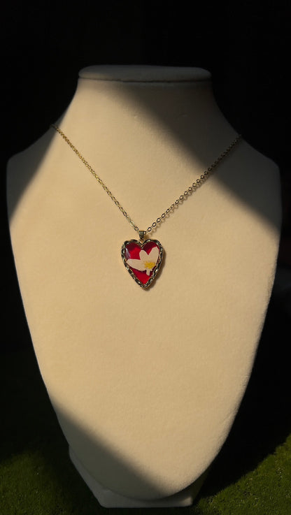 Saving Anemone Flower Heart Necklace