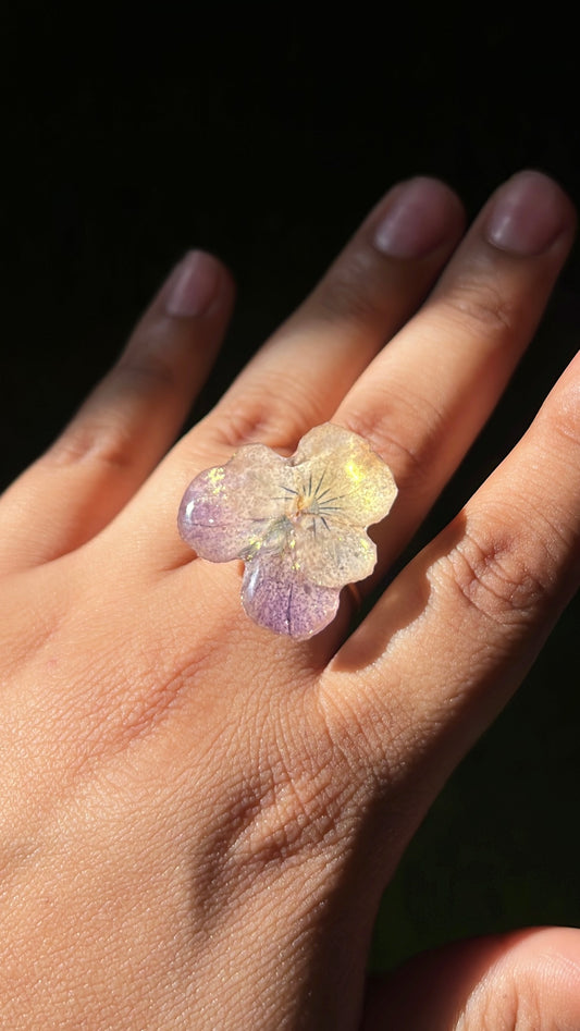 Golden Garden Real Flower Ring