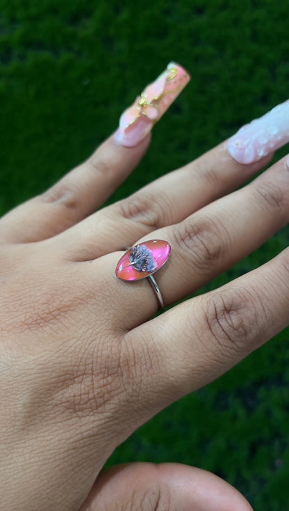 Cotton Candy Real Flower Ring