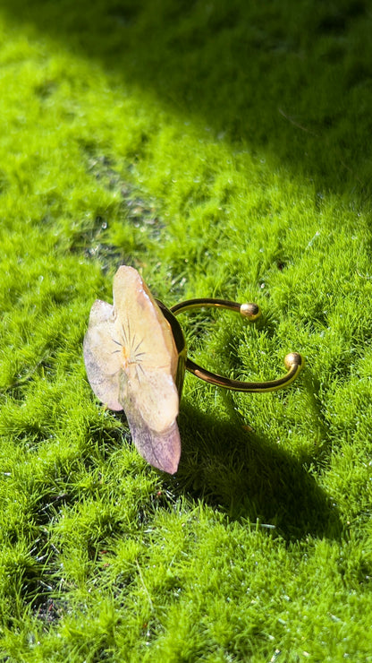 Golden Garden Real Flower Ring