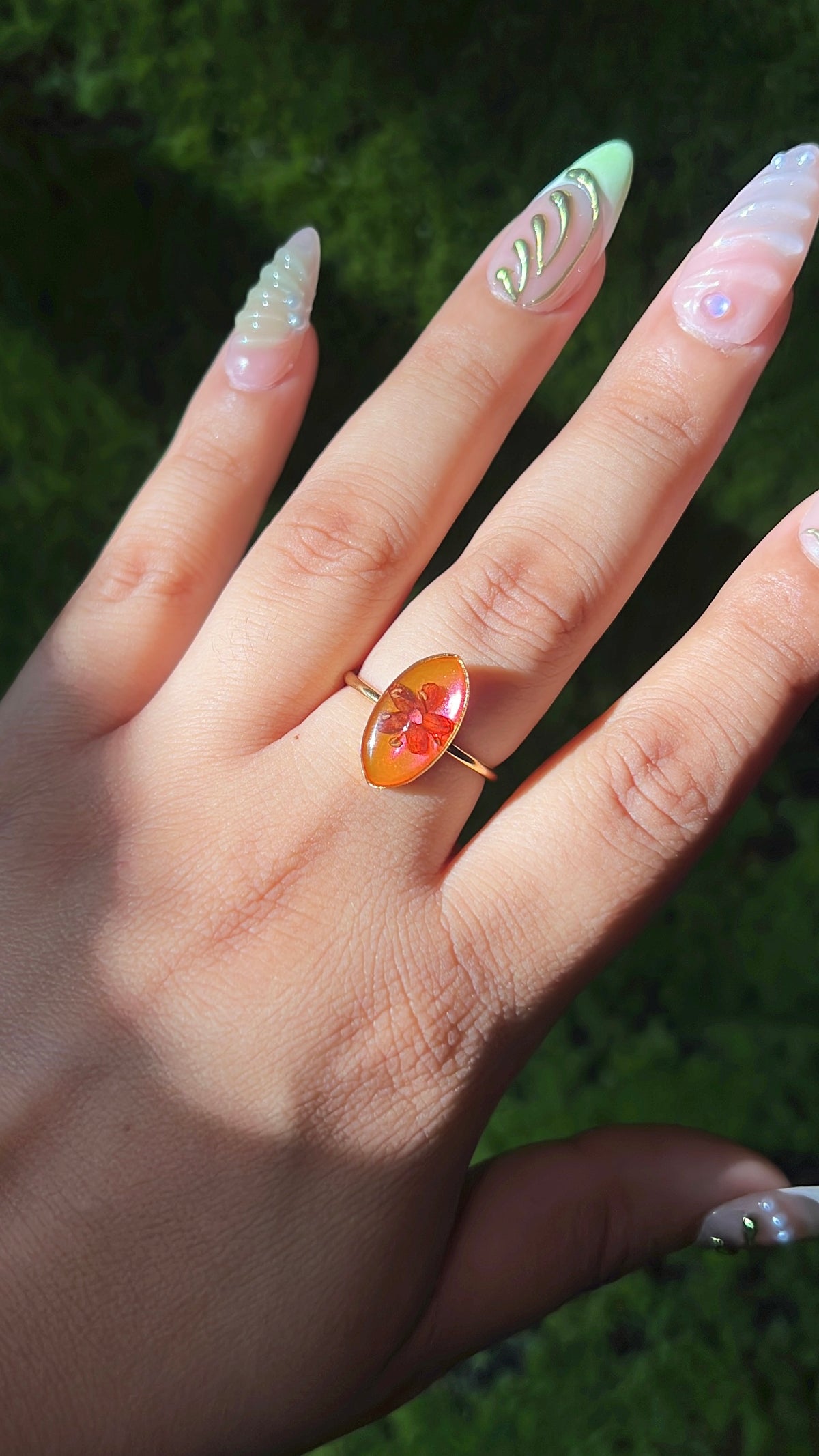 Tropical Paradise Marquise Flower Ring