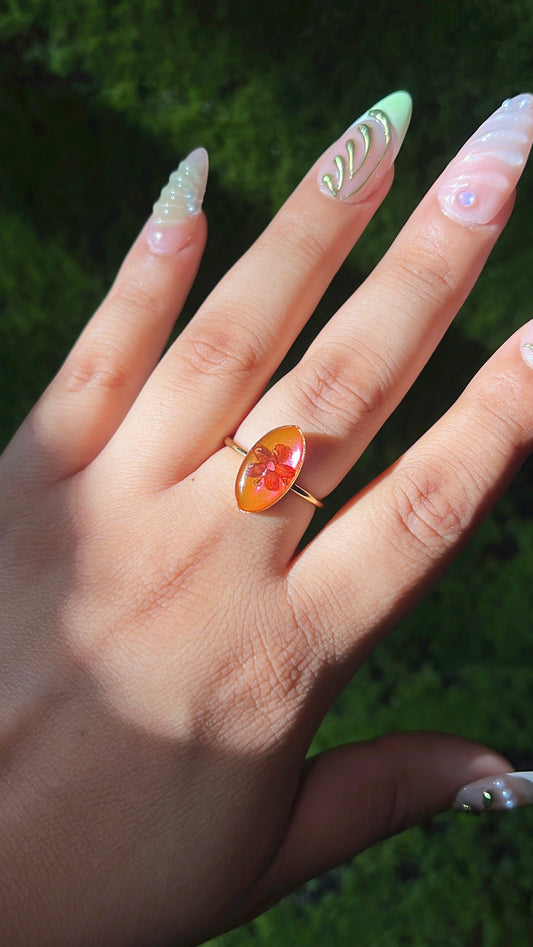 Tropical Paradise Marquise Flower Ring
