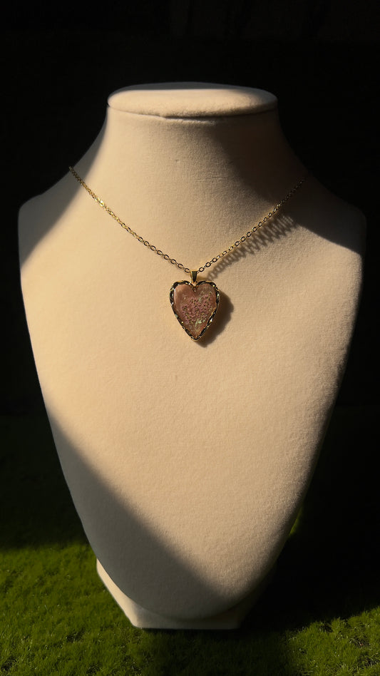 Lavender Cottage Flower Heart Ring