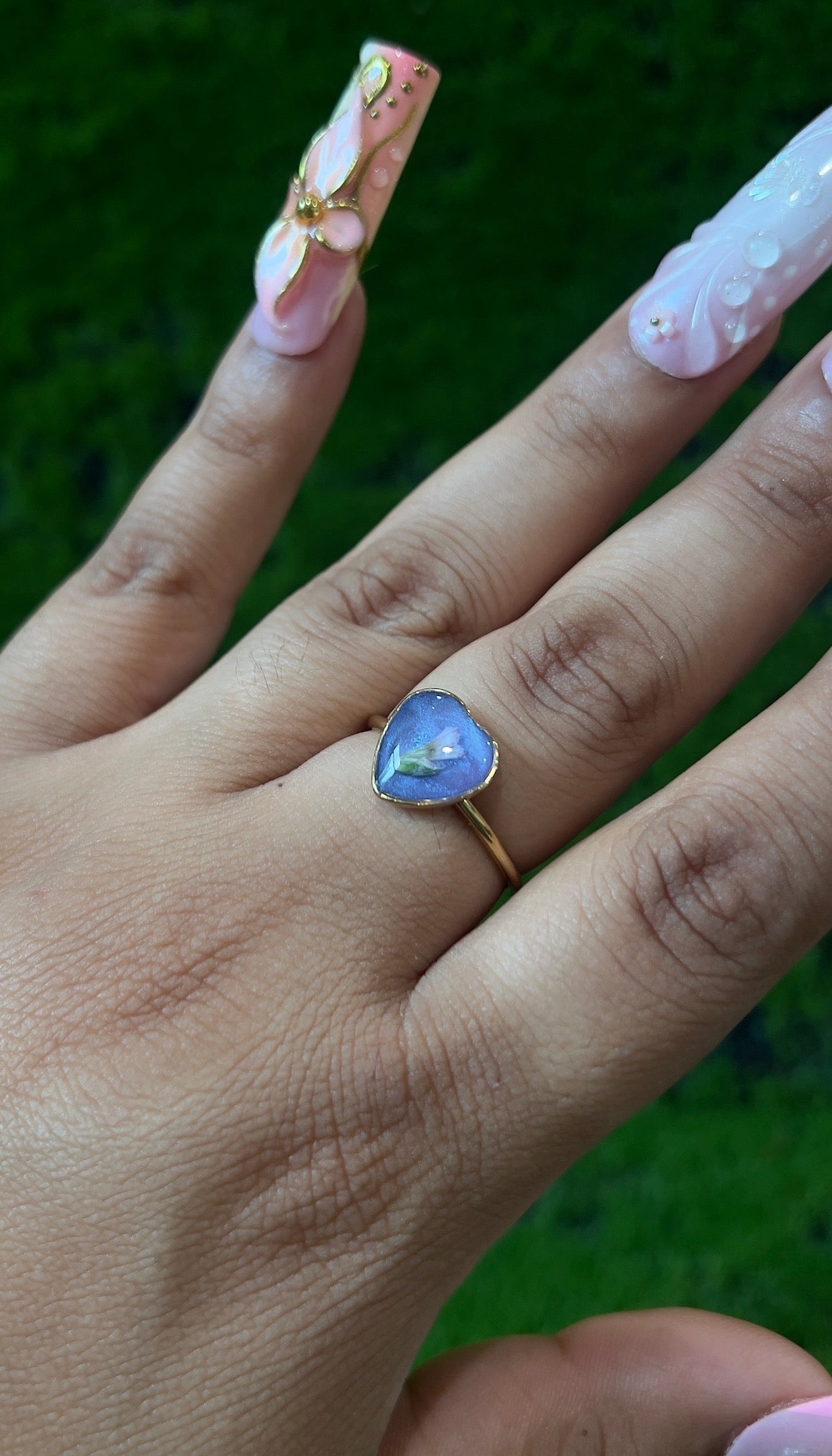Ballerina Star Show Real Flower Ring