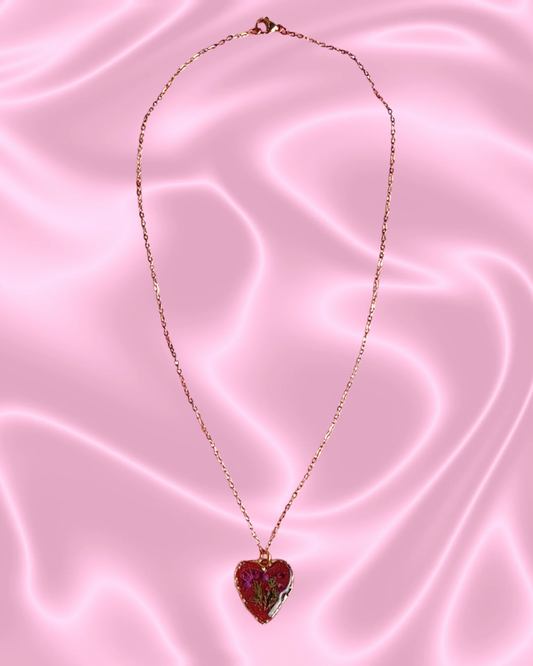 Raspberry Delights Heart Necklace