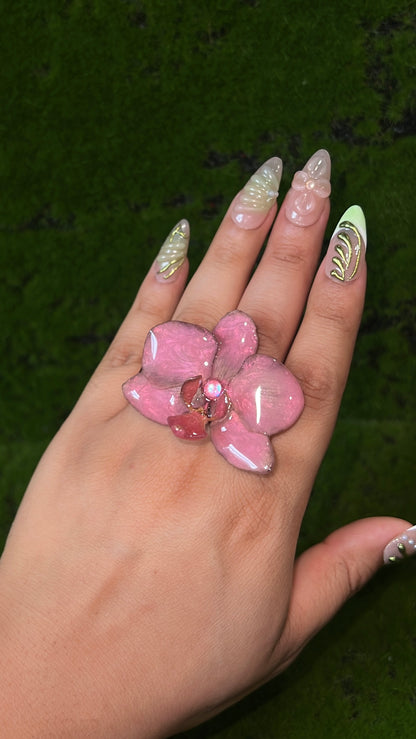 Pink Princess Real Orchid Ring