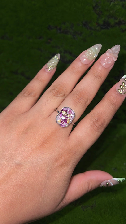 Fairy Petal Real Flower Ring