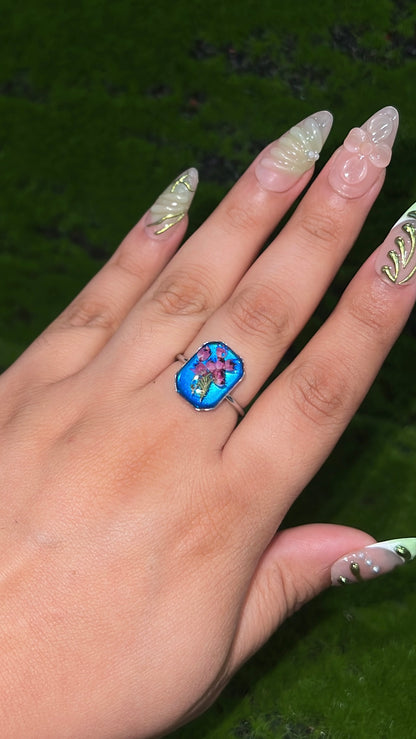 Mermaid Waters Real Flower Ring