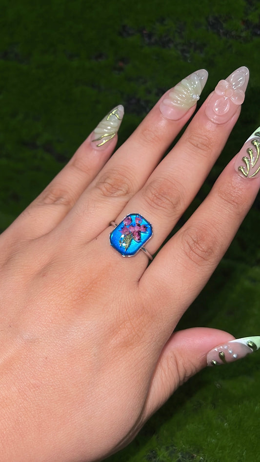 Mermaid Waters Real Flower Ring