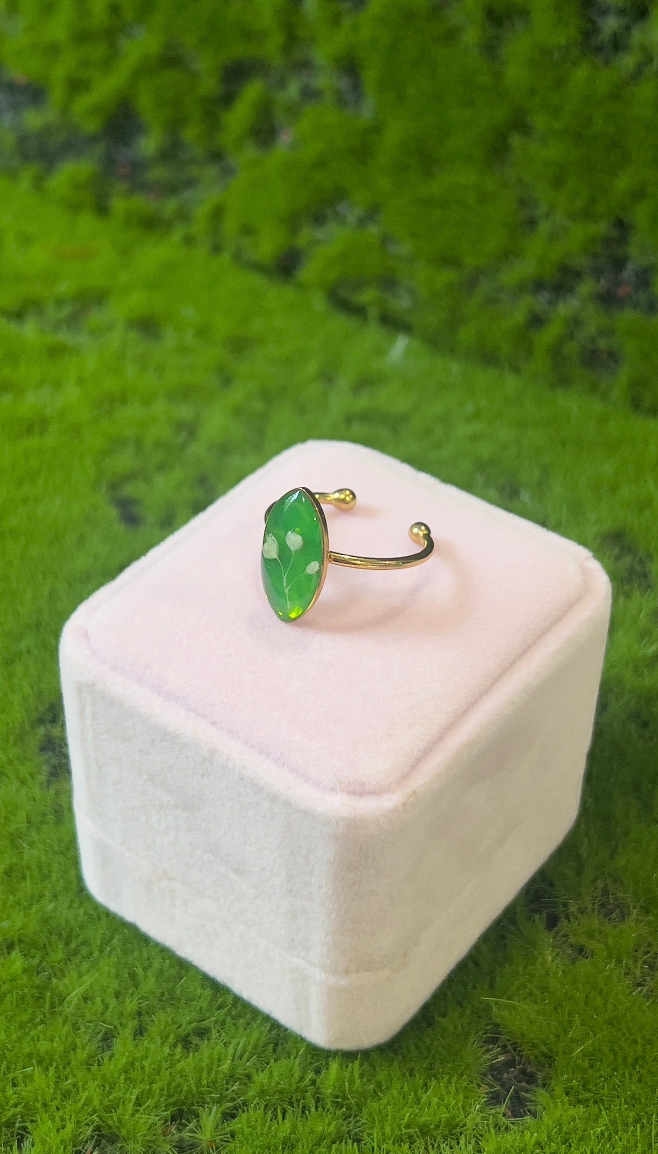 Flowering Green Apple Real Flower Ring