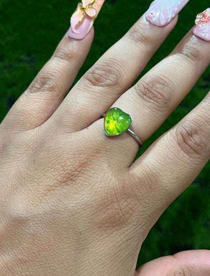 Green Slime Real Flower Ring