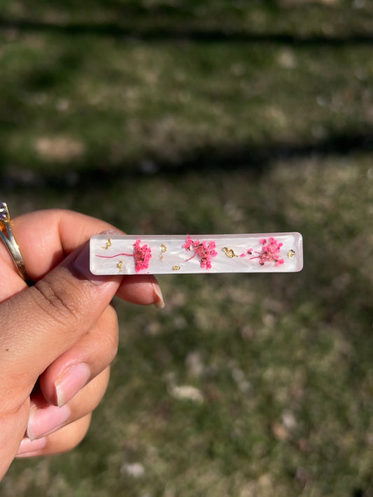 Flowers and Gold Barrette
