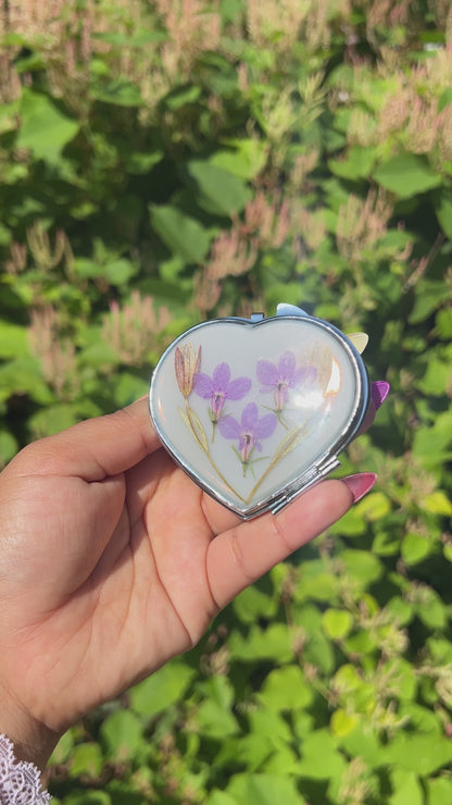 Lily in the Fields Real Flower Compact Mirror