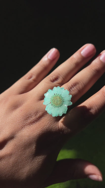 Sea Luminary Real Flower Ring