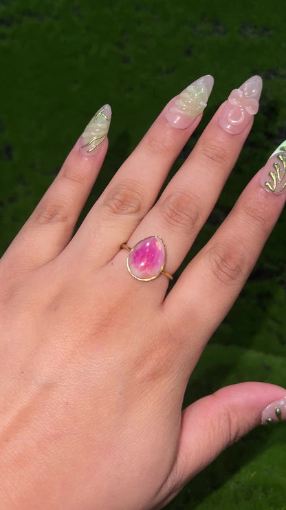 Pink Fog Real Flower Ring