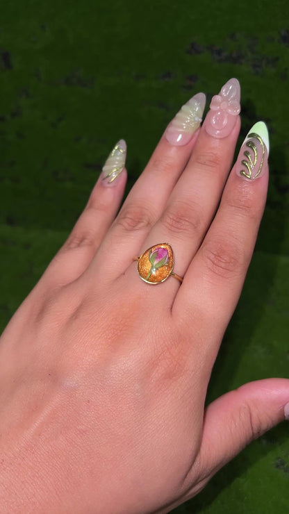 Fall Princess Real Flower Ring
