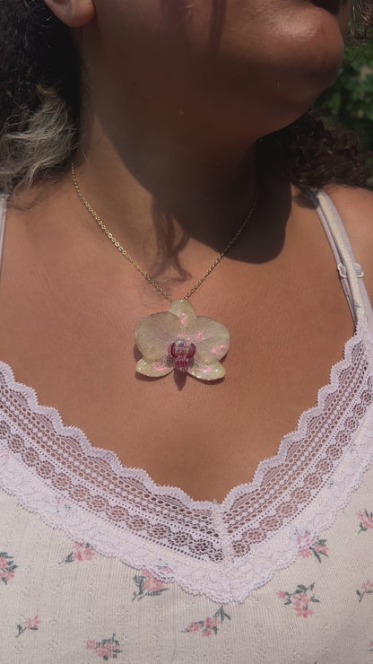 Whimsy Girl Summer Real Orchid Necklace