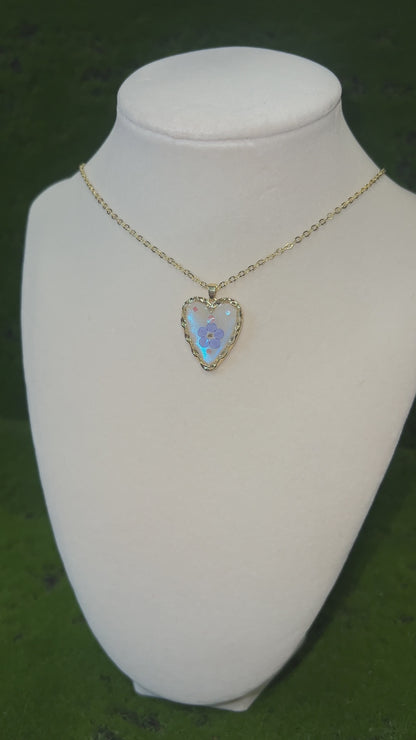 In the Stars Real Flower Heart Necklace