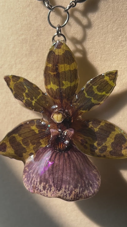 Fanged Fairy Real Orchid Necklace